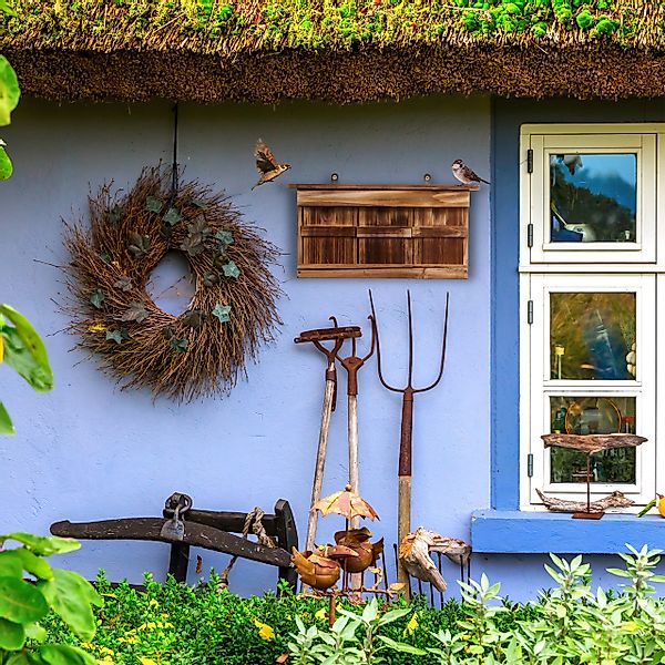 relaxdays Vogelhaus Nistkasten für Spatzen, natur günstig online kaufen