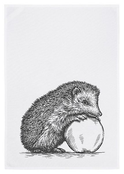 17,30 Hamburg Geschirrtuch Igel mit Apfel, Grau, (1-tlg), 50x70cm, Siebdruc günstig online kaufen