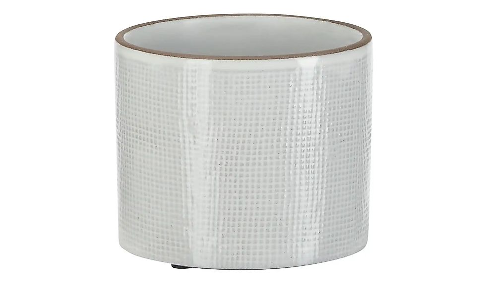 HOME STORY Übertopf   ¦ grau ¦ Steinzeug ¦ Maße (cm): H: 9  Ø: 11 Accessoir günstig online kaufen