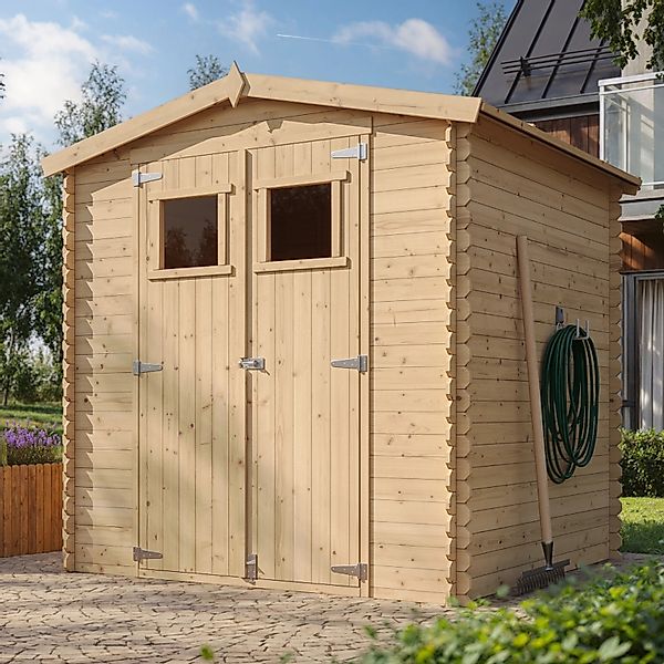Timbela Holz-Gartenhaus M343 Beige Braun 3,53 m² FSC® günstig online kaufen