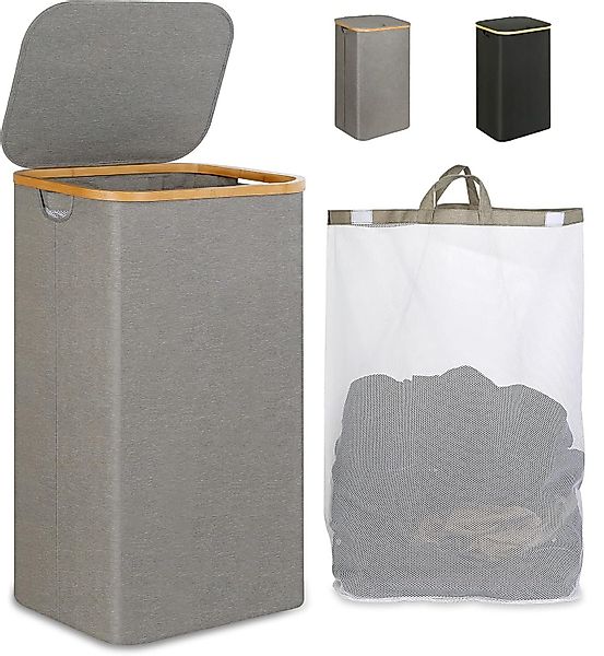 Refined Living Wäschekorb mit Deckel, Faltbarer günstig online kaufen