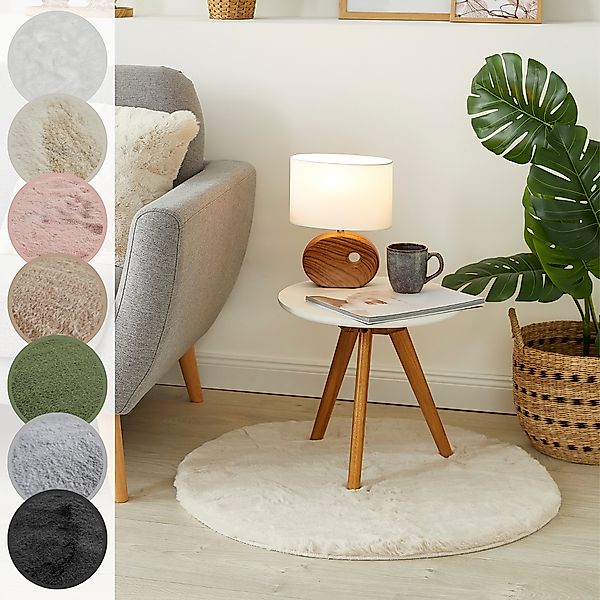 LUXOR living Fellteppich »Novara«, rund, 35 mm Höhe, Kunstfell, Kaninchenfe günstig online kaufen