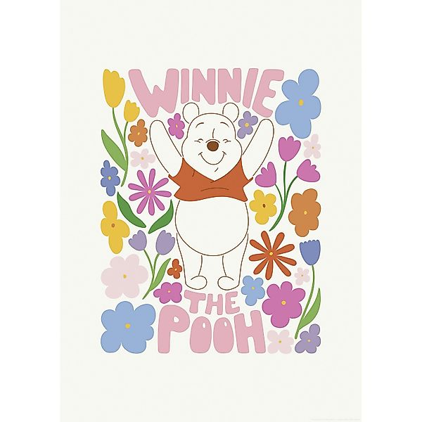 Komar Wandbild Disney Winnie the Pooh Happy Botanical 50 cm x 70 cm Bunt günstig online kaufen