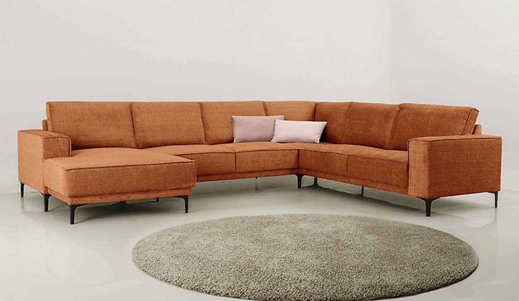PLACES OF STYLE Wohnlandschaft »XXL Sofa Oland, Struktur, Flachgewebe, Luxu günstig online kaufen