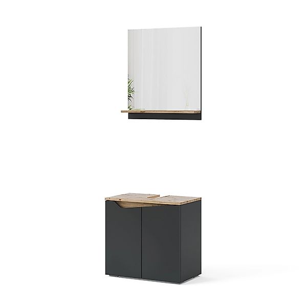 Vicco Badmöbel-Set Marelle, Anthrazit/Artisan-Eiche, 2 Teile, (2-St., 2er S günstig online kaufen