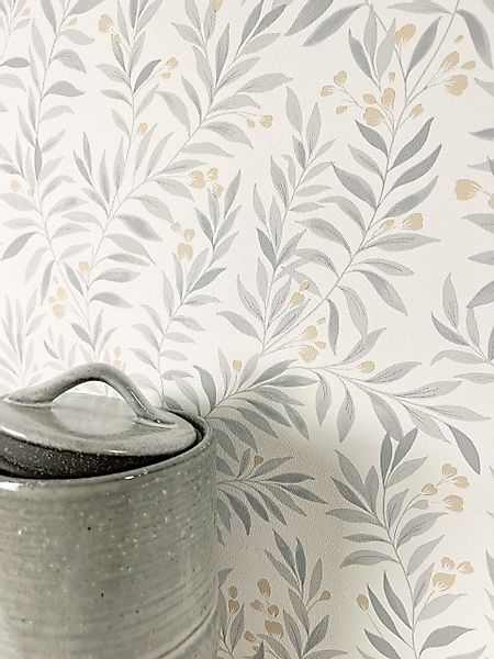 Newroom Vliestapete, strukturiert, Skandi, Blumentapete günstig online kaufen