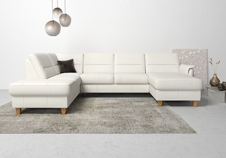 Home affaire Wohnlandschaft »Palmera U-Form, B: 308 cm« optional Bettfunkti günstig online kaufen