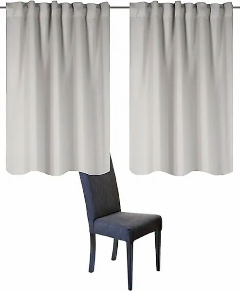 Home Basics Vorhang »BLACKY«, (2 St.), 2er Pack Kombibandschal BLACKY Uni günstig online kaufen