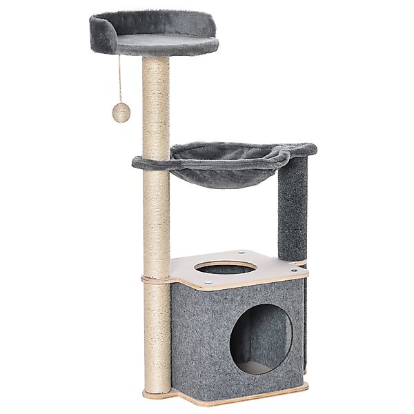PawHut Kratzbaum für Katzen Hoch 95cm, Katzenbaum mit Mehreren Ebenen, Höhl günstig online kaufen