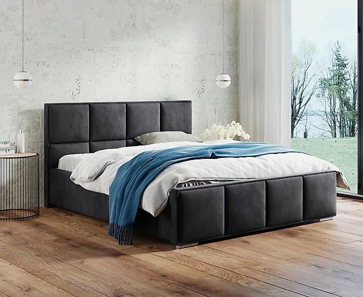 Beautysofa Polsterbett Quatro (140 / 160 / 180 cm), Metallgestell, Bett mit günstig online kaufen