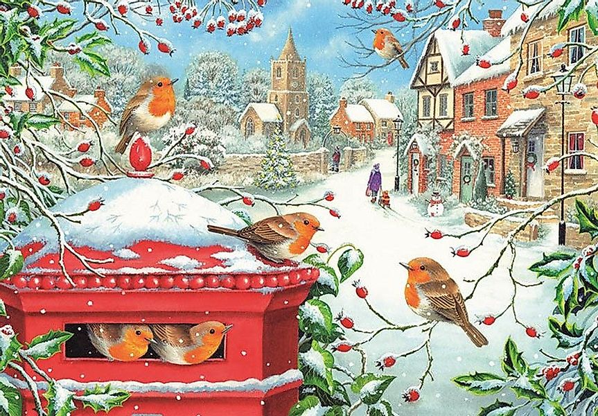 Otter House Puzzle Rotkehlchen im Briefkasten, Puzzleteile günstig online kaufen