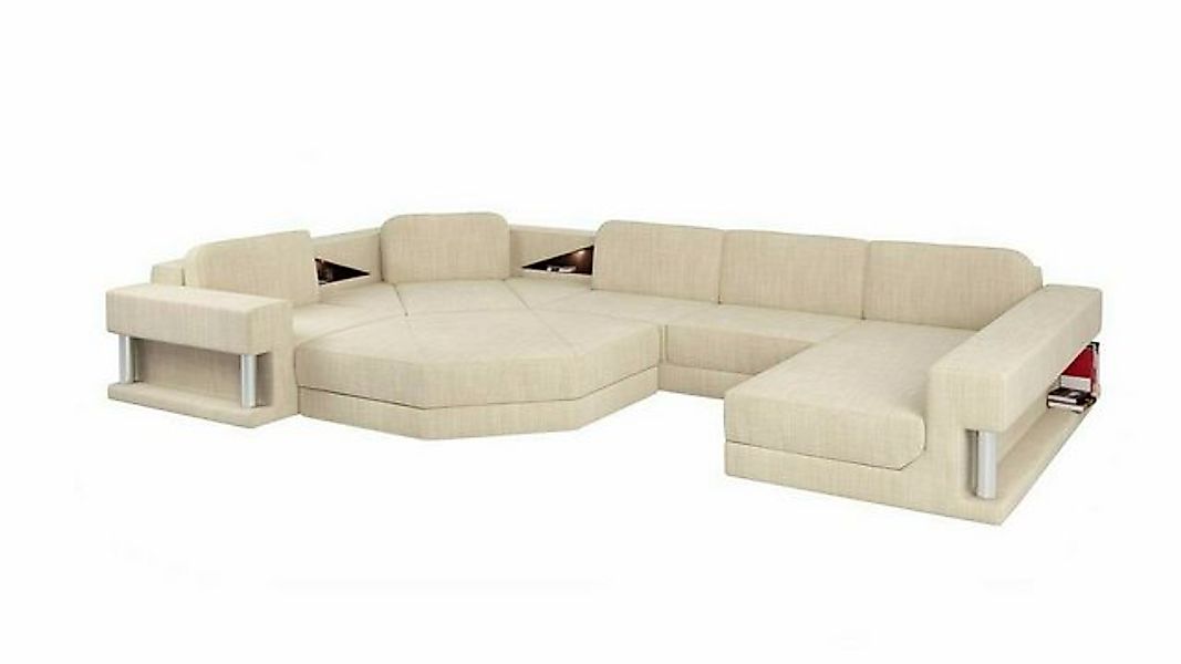 JVmoebel Ecksofa U-Form Sofa Couch Couch Textil Polster Wohnlandschaft Beig günstig online kaufen