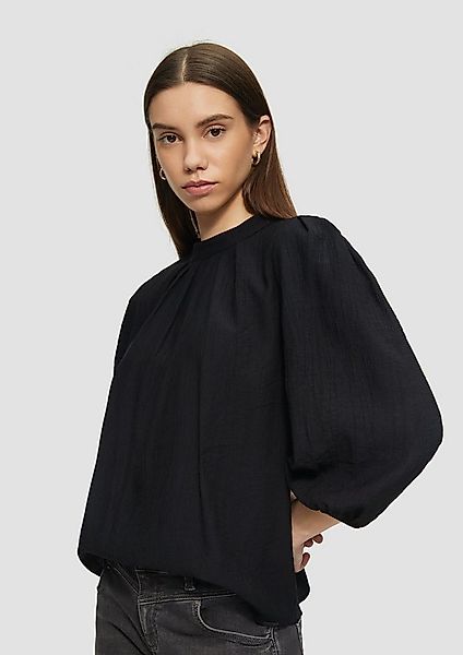QS Kurzarmbluse Bluse Viskosemix-Bluse mit Crinkle-Struktur günstig online kaufen