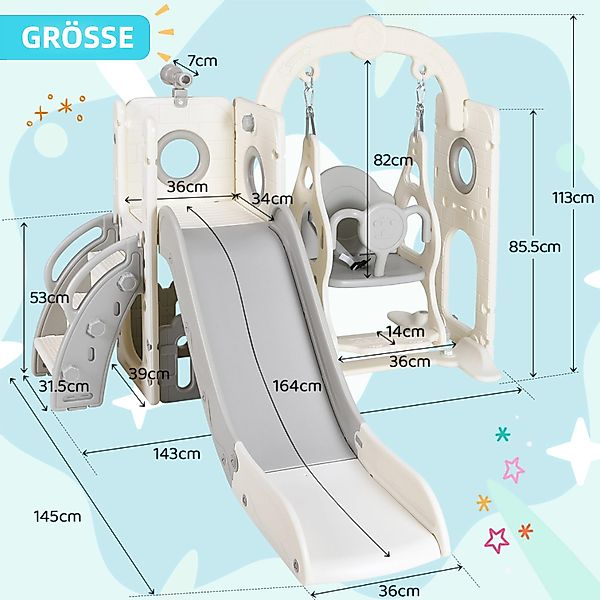 TLGREEN Rutsche 5-in-1 Kinderrutsche, Gartenrutsche Breite günstig online kaufen