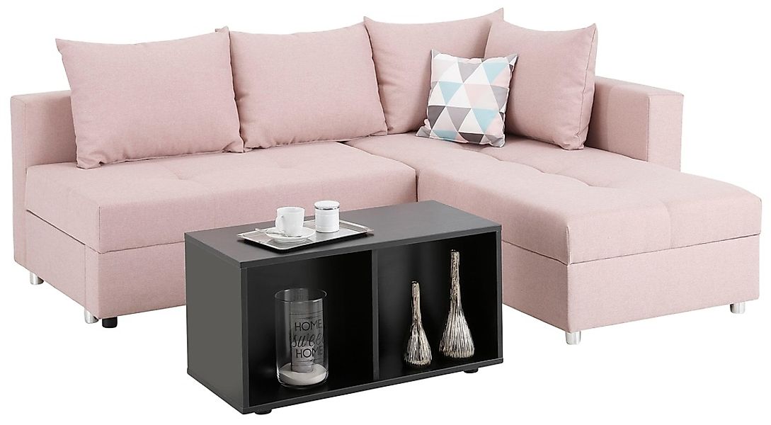 Home affaire Ecksofa "Italia L-Form", mit Bettfunktion, mit Federkern günstig online kaufen