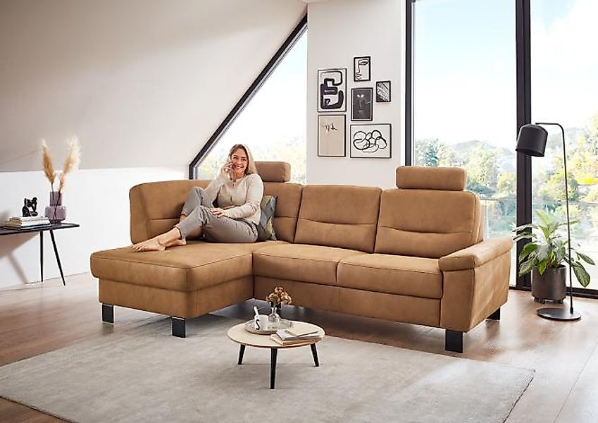 Ecksofa Federkern Deluxe Zimt 12 günstig online kaufen