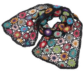 Guru-Shop Halstuch Häkelschal mit bunten Blümchen, günstig online kaufen