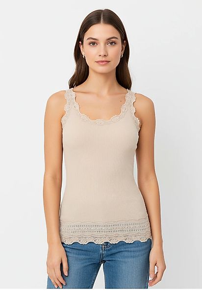 rosemunde Tanktop "Benita Silk Top Camisole" Vintage-Spitze am Ausschnitt, günstig online kaufen
