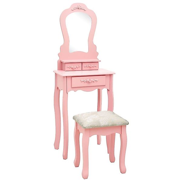 vidaXL Schminktisch Schminktisch-Set mit Hocker Rosa günstig online kaufen