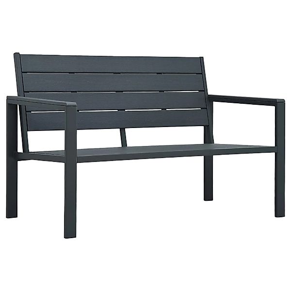 furnicato Gartenbank 120 cm HDPE Grau Holz-Optik günstig online kaufen