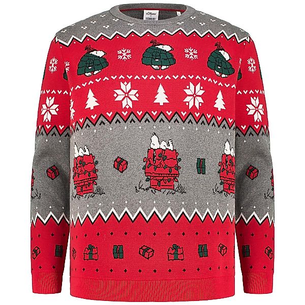 s.Oliver Norwegerpullover mit Snoopy-Motiv Farbe grau Größe: 3XL günstig online kaufen