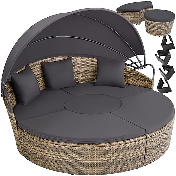tectake Loungeset Rattan Sonneninsel, (Set., 5-tlg), günstig online kaufen