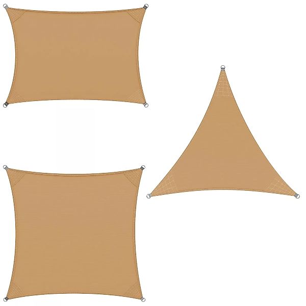Sonnensegel HDPE Dreieck Sand 5x5x5m günstig online kaufen