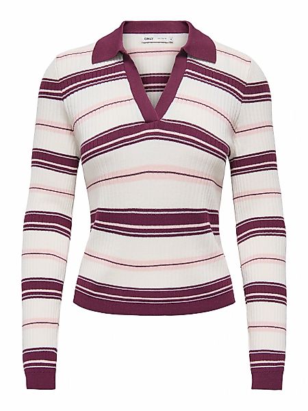 ONLY Polokragenpullover "ONLKAYA LIFE LS STRIPE POLO NOOS KNT" günstig online kaufen
