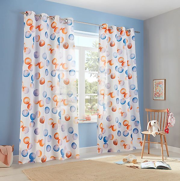 Lüttenhütt Gardine "Kreise" Ösen 1 Stk. tlg. günstig online kaufen