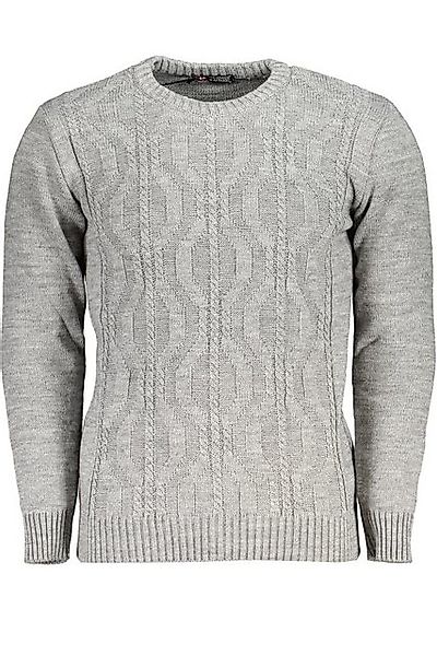 U.S. GRAND POLO Strickpullover Grauer Herrenpullover: Eleganter Zopfstrick günstig online kaufen