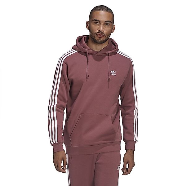 Adidas Originals 3 Stripes Kapuzenpullover XS Quiet Crimson günstig online kaufen