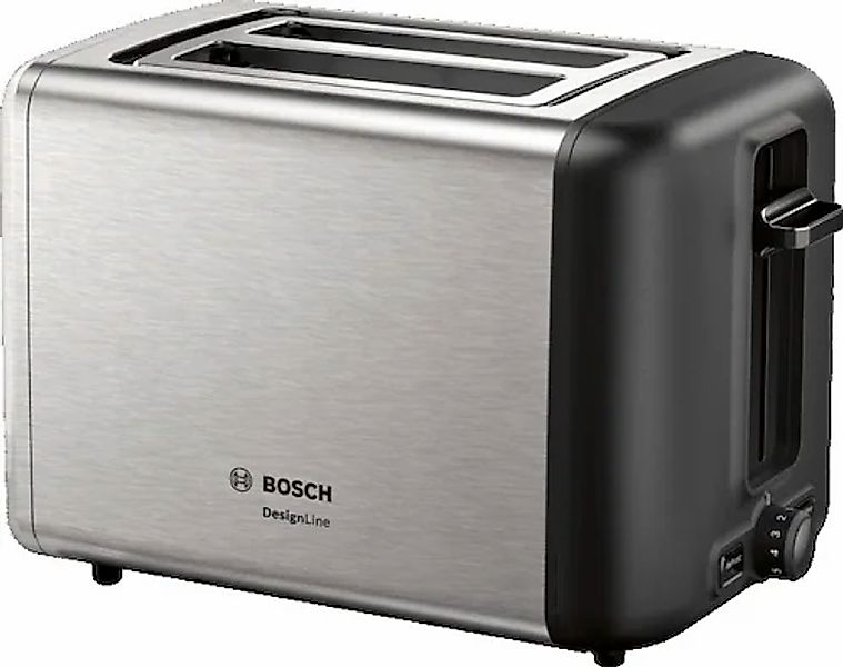BOSCH Toaster »TAT3P420DE DesignLine Edelstahl« 2 kurze Schlitze 820 W günstig online kaufen