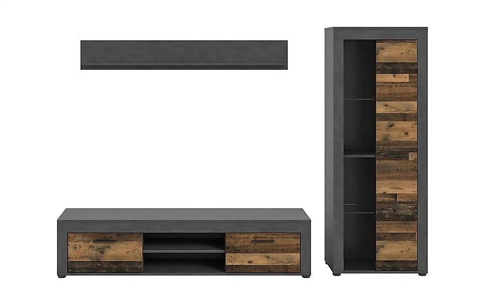 Wohnwand  Bardenas ¦ schwarz ¦ Maße (cm): B: 235 H: 159 T: 35.0 Kommoden & günstig online kaufen
