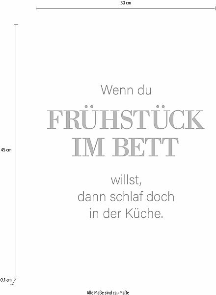 queence Wanddekoobjekt "FRÜHSTÜCK IM BETT", Stahlschild, Blechschild, Spruc günstig online kaufen
