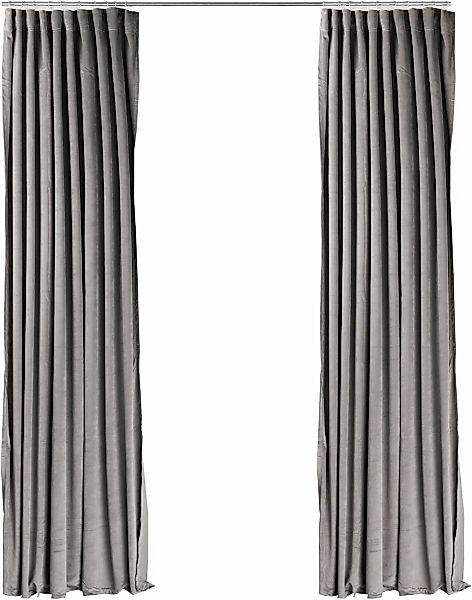 my home Vorhang »Velvet uni«, (2 St.), Samt, 2-er Set, Vorhang, edel, einfa günstig online kaufen