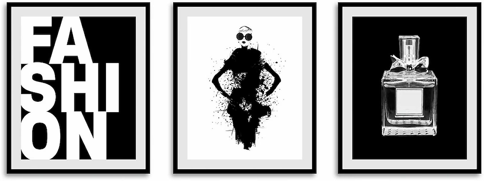 queence Bild "Fashionista", Schriftzug-Schwarz-Weiß-Fashion-Mode-Magazincov günstig online kaufen