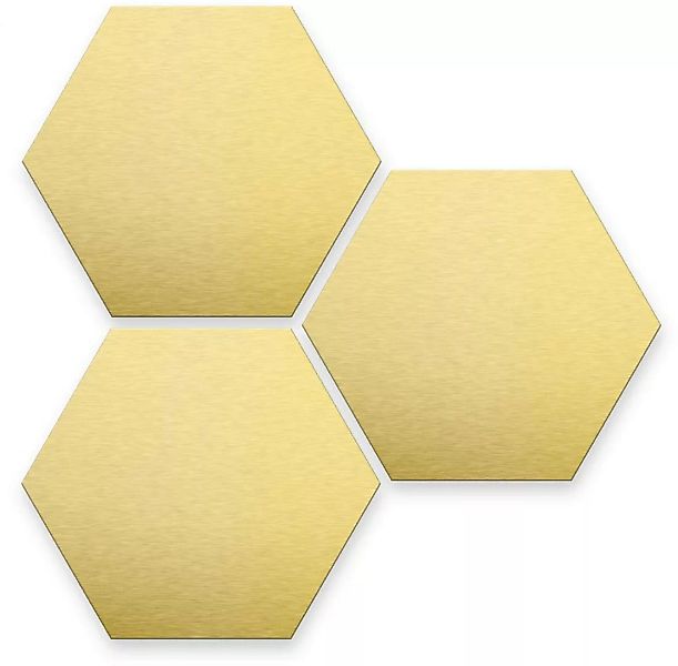 Wall-Art Metallbild "3er Set Geometrische Gold Deko", Autos, (Set, 3 St., D günstig online kaufen
