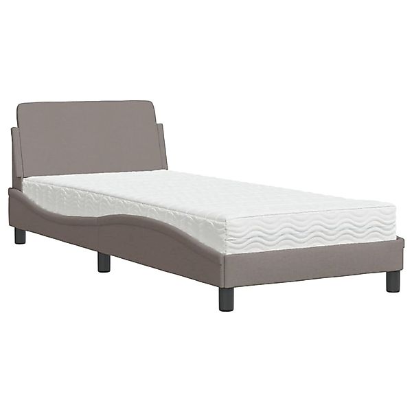 vidaXL Bett Bett mit Matratze "Dover" Taupe 90x190 cm Stoff günstig online kaufen