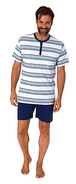 Normann Pyjama Normann Herren kurzarm Schlafanzug Shorty mit Knopfleiste am günstig online kaufen