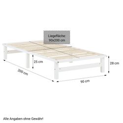 Homestyle4u Holzbett Palettenbett Holz Kiefer Futonbett günstig online kaufen