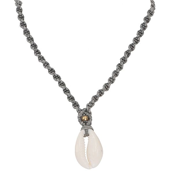 Guru-Shop Perlenkette Kauri Makramee Muschel Halskette, günstig online kaufen