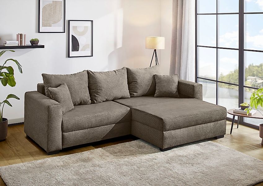Jockenhöfer Gruppe Ecksofa "Saalbach, L-Form, Breite 261cm", inkl. Bettfunk günstig online kaufen