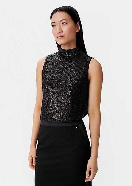 comma Blusentop Bluse Blusentop mit Pailletten günstig online kaufen