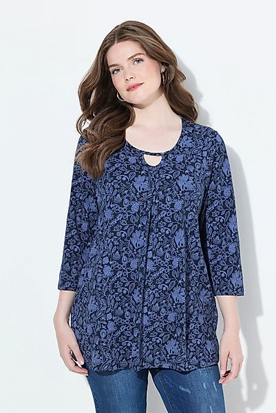 Ulla Popken T-Shirt Shirt Blüten A-Linie günstig online kaufen