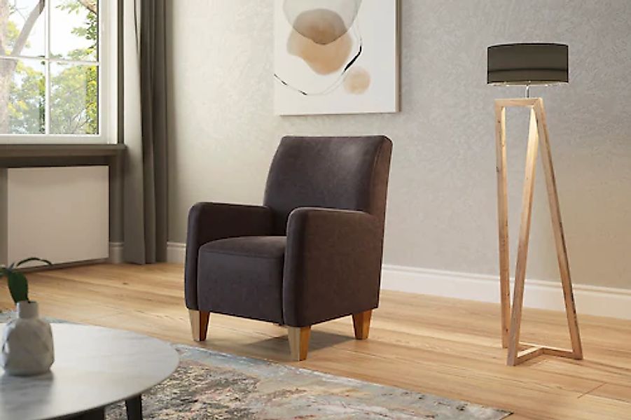 Home affaire Sessel »Viva«, mit Federkern, mit Eichenfüßen günstig online kaufen