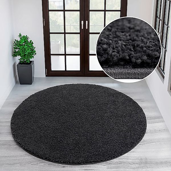my home Teppich "Viva rund" rund 45 mm Höhe Uni-Farben, einfarbig, besonder günstig online kaufen