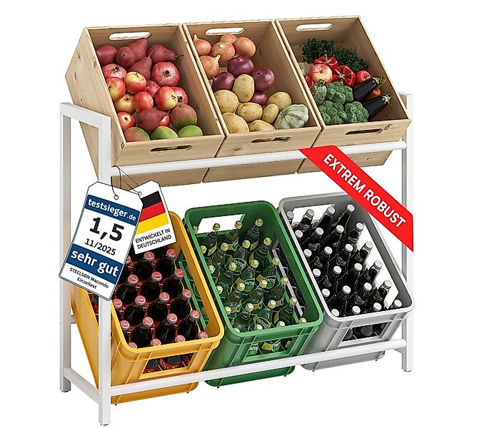 STEELSØN Flaschenregal Macondo aus Metall, Getränkekistenregal weiß, für 6 günstig online kaufen