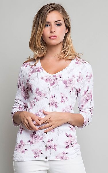Passioni 2-in-1-Strickjacke mit Rosenmuster günstig online kaufen