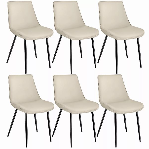 6er Set Stuhl Monroe Samtoptik - creme günstig online kaufen