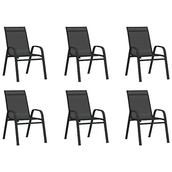 Vidaxl Stapelbare Gartenstühle 6 Stk. Schwarz Textilene günstig online kaufen